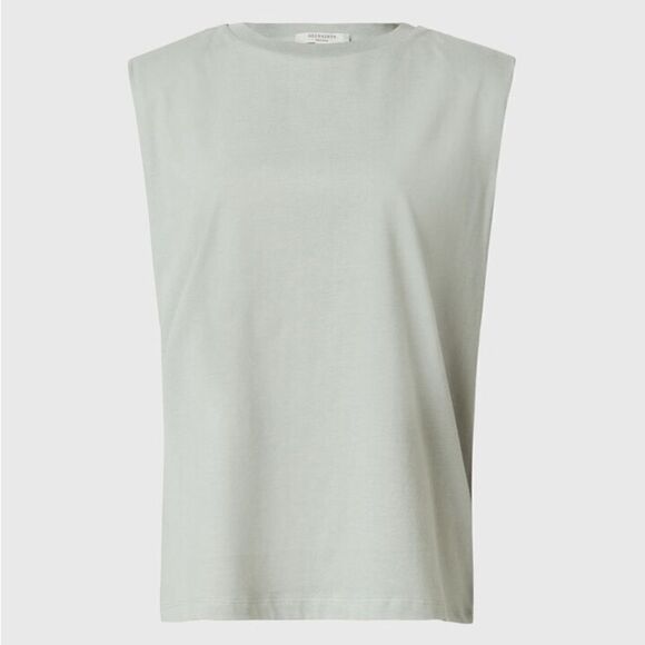 All Saints NWT Coni Shoulder Padded Tank Top IN late Gray Size Small - Picture 4 of 10